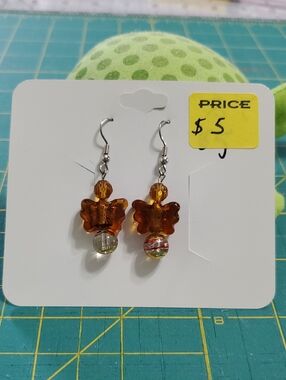 Amber Butterfly Dangle Earrings - Women Jewelry Earrings